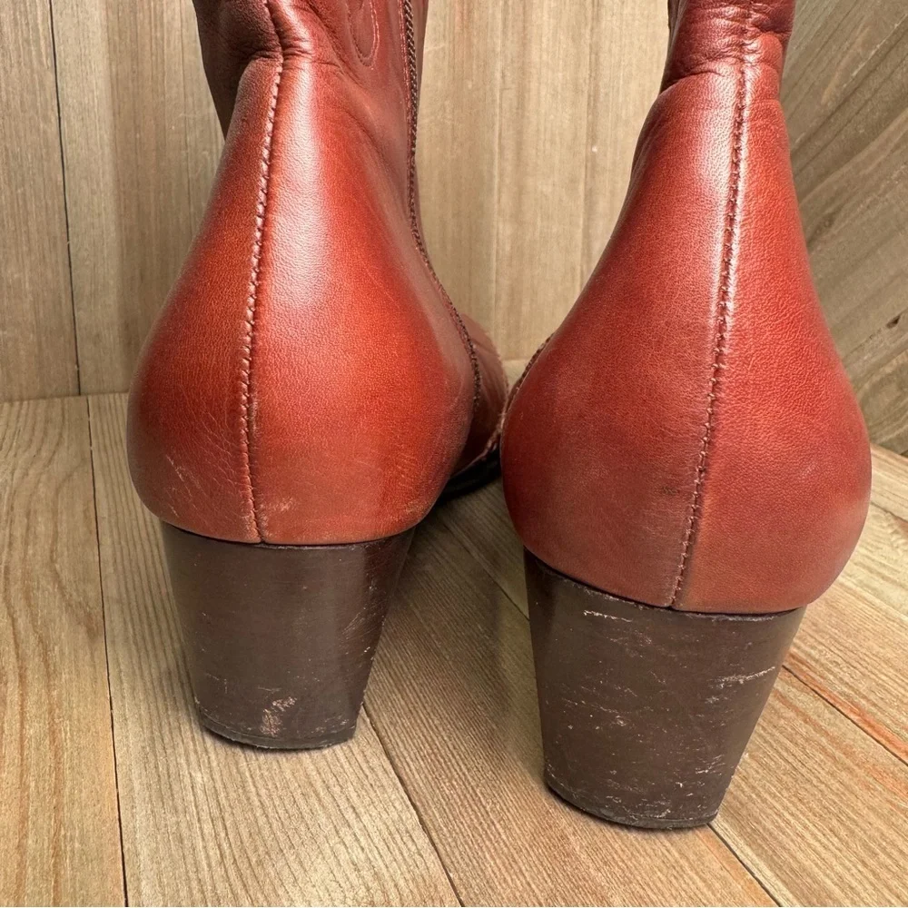 Pikolinos Brown Leather Women’s Ankle Boots w/ Moccasin‎ Stitching size 9.5 (40)